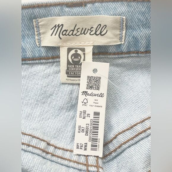 Madewell The Perfect Vintage Straight Jean in Danby light blue Wash rips NWT 29 - Picture 7 of 9